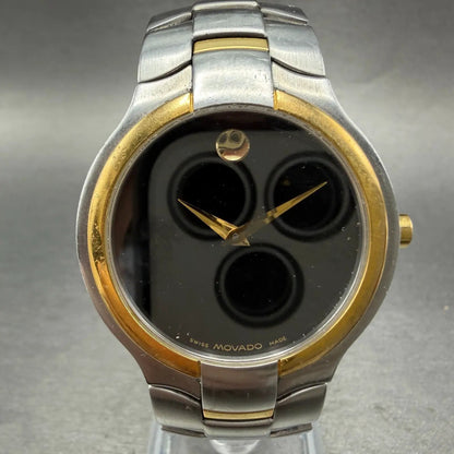 Movado Portico watch Men 34mm Black Dial Two Tone Round 81 G1 1894 PARTS0