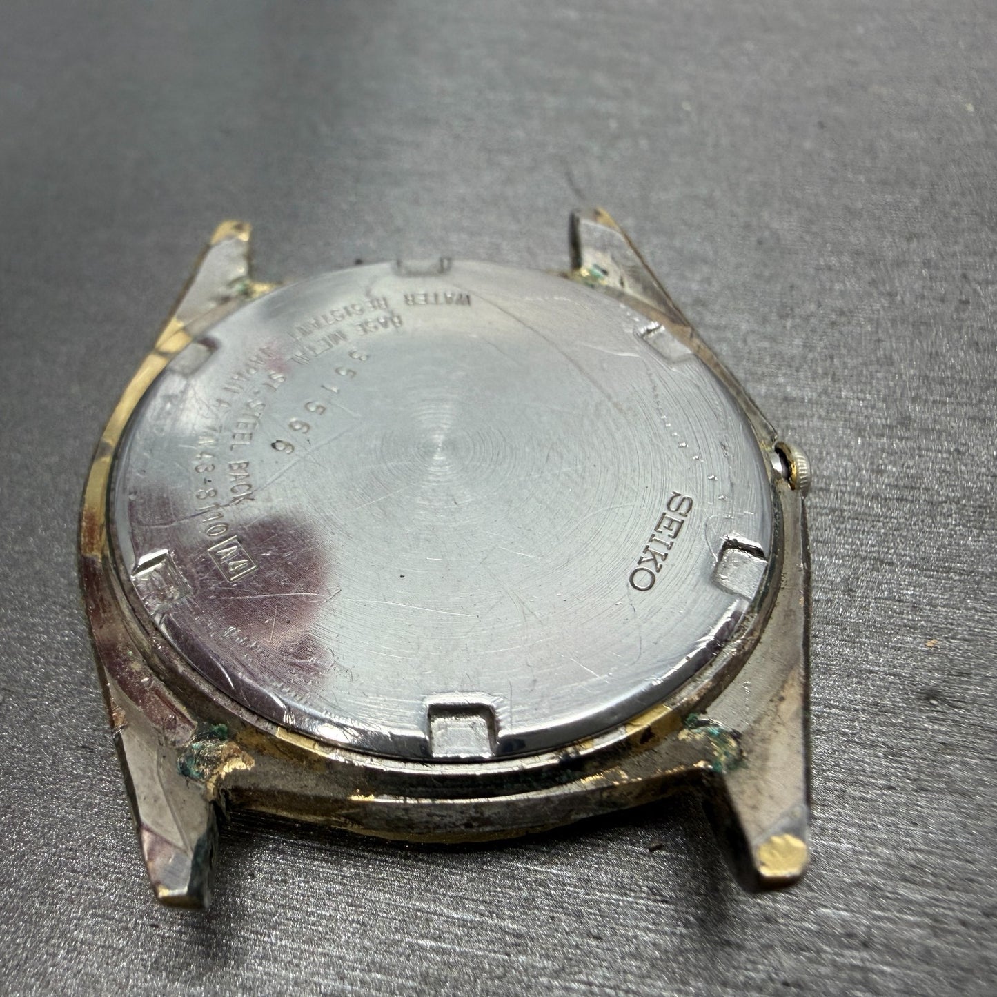 Seiko President Watch Men 37mm Gold Dial Gold Tone Daydate 7N43-8110 PARTS VTG10