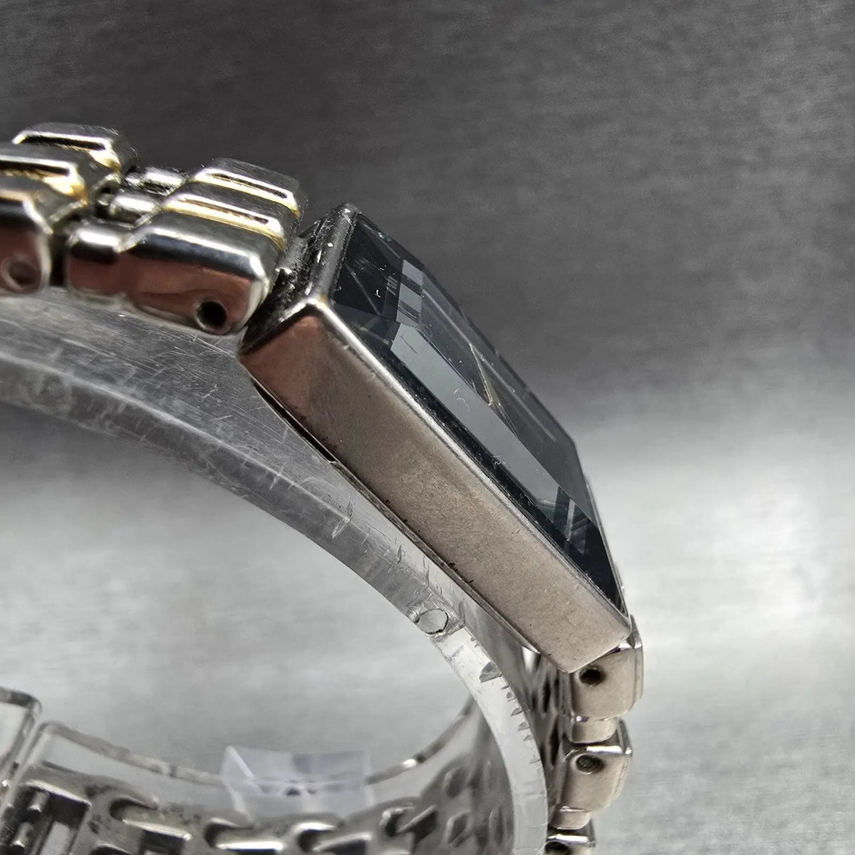 Seiko Tank Watch Women 14mm Blue Dial Silver Tone Rectangle V220-5A00 New Batt3