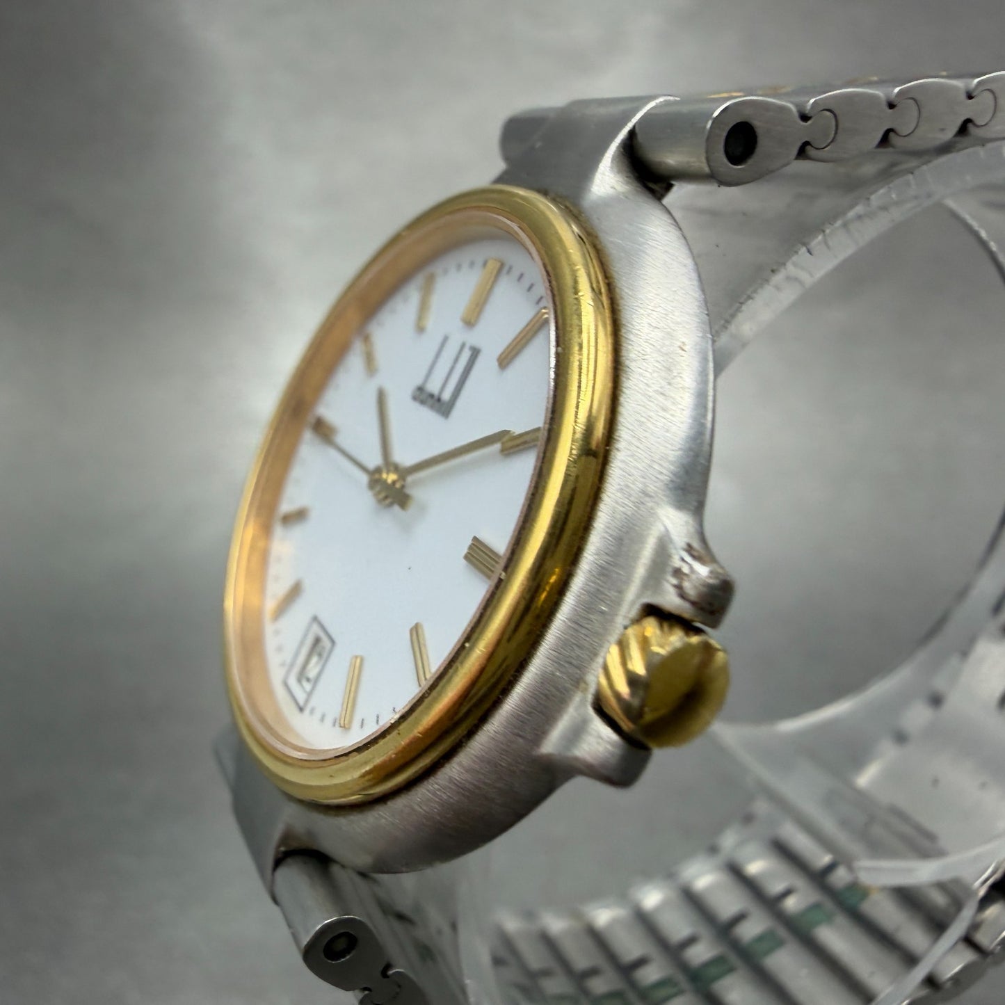 Dunhill Millennium Watch Men 32mm White Dial Two Tone Date Round READ!!!! NewBat2