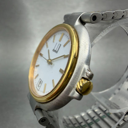 Dunhill Millennium Watch Men 32mm White Dial Two Tone Date Round READ!!!! NewBat2