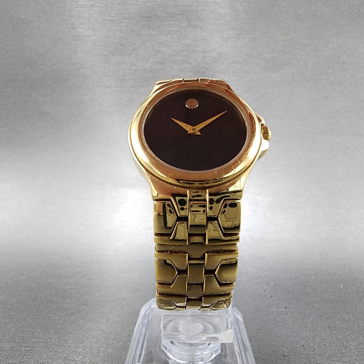 Movado Museum Watch Women 26mm Black Dial Gold Tone Round 88 E4 1851 New Battery5