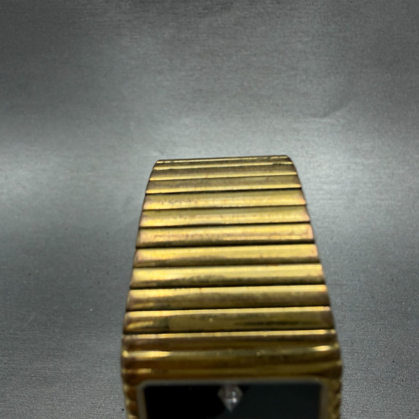 Longines Tank Watch Men 24mm Black Dial Gold Tone Rectangle New battery VTG4