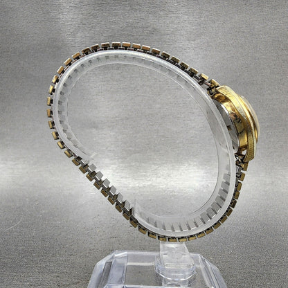 Seiko Automatic Watch Women 23mm White Dial Gold Tone Date 22050259 Runs8