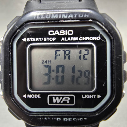 Casio LA-20WH Illuminator Watch Women 30mm Black Alarm Chronograph New Battery1