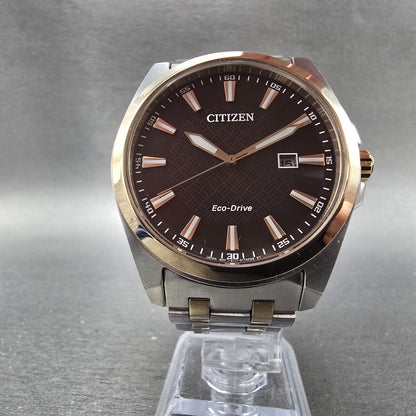 Citizen Eco-Drive Watch Men 41mm Brown Dial Two Tone Date E111-S126657 Runs5