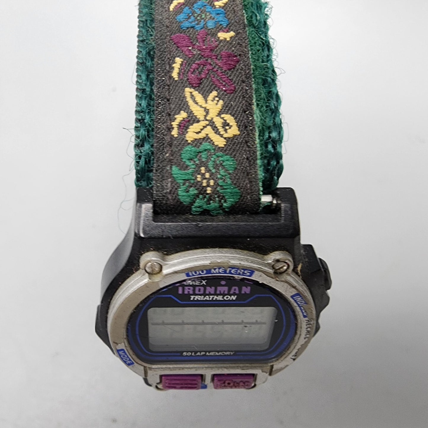 VTG Timex Ironman Triathlon Watch Women 33mm Digital Alarm Chrono Black New Batt