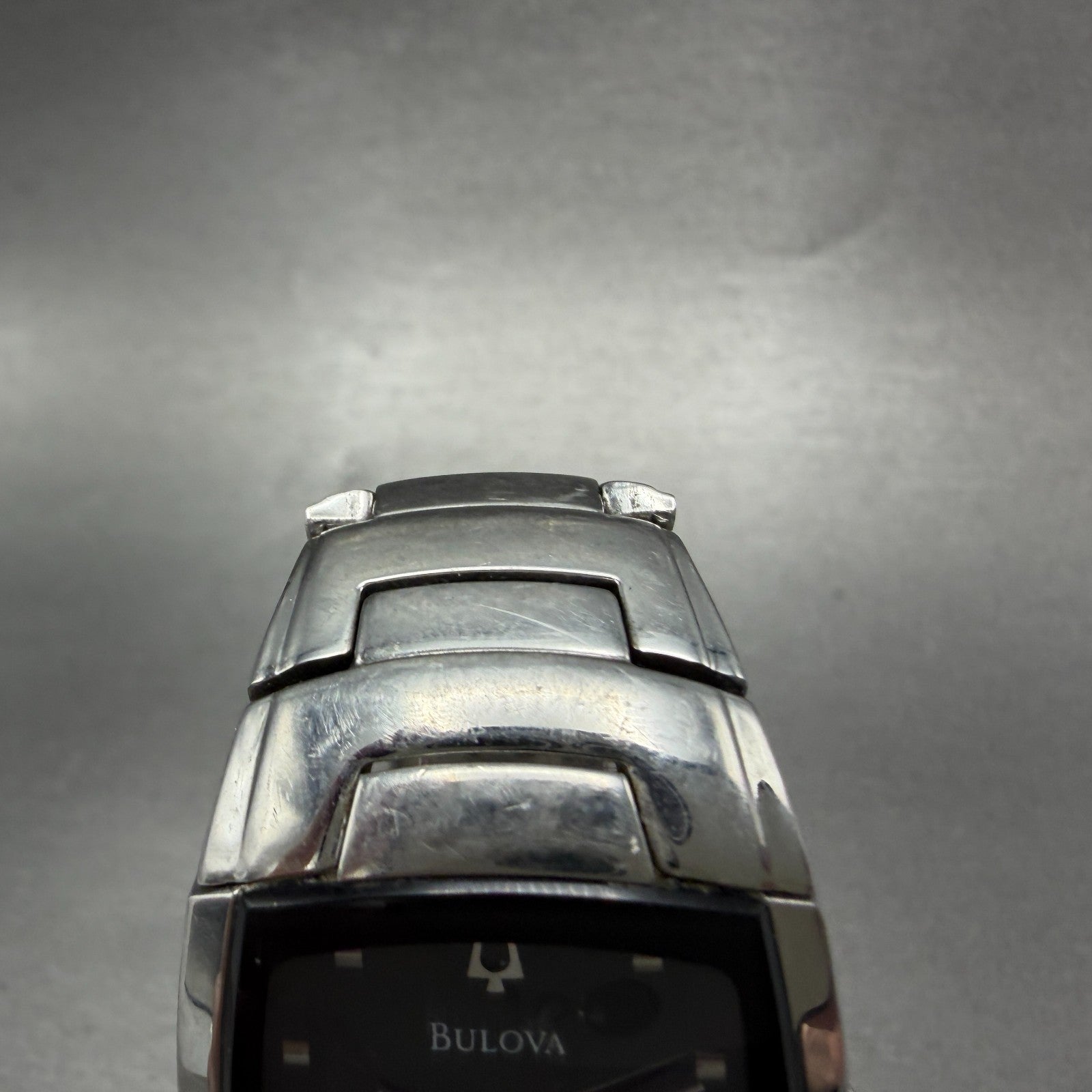 Bulova Tank Watch Men 30mm Black Dial Silver Tone Date 96G46 New Battery4