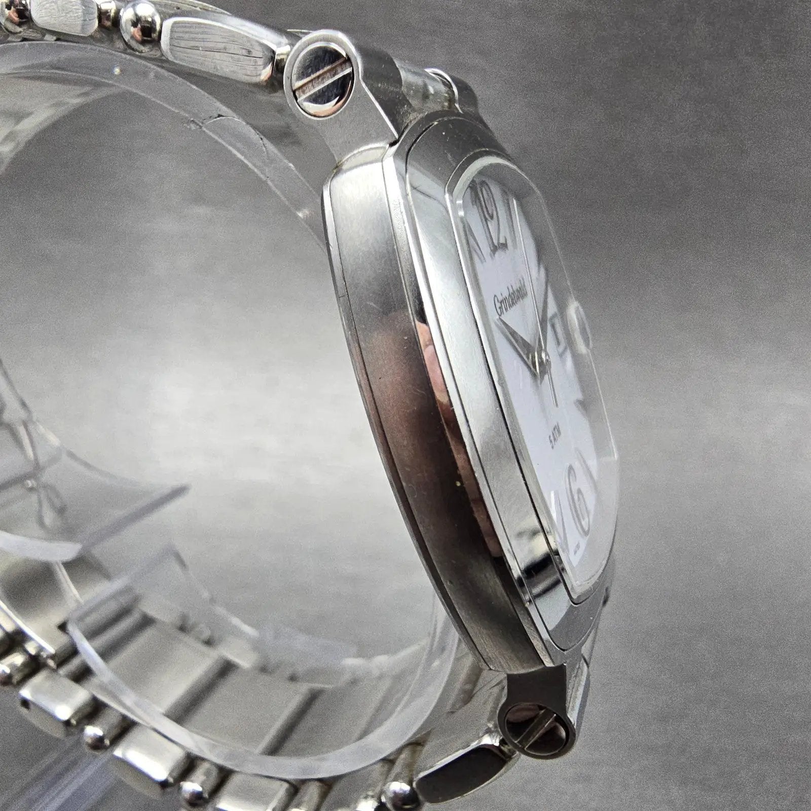 Belair Grindelwald watch Men 34mm White Dial Steel Date Rectangle New battery3