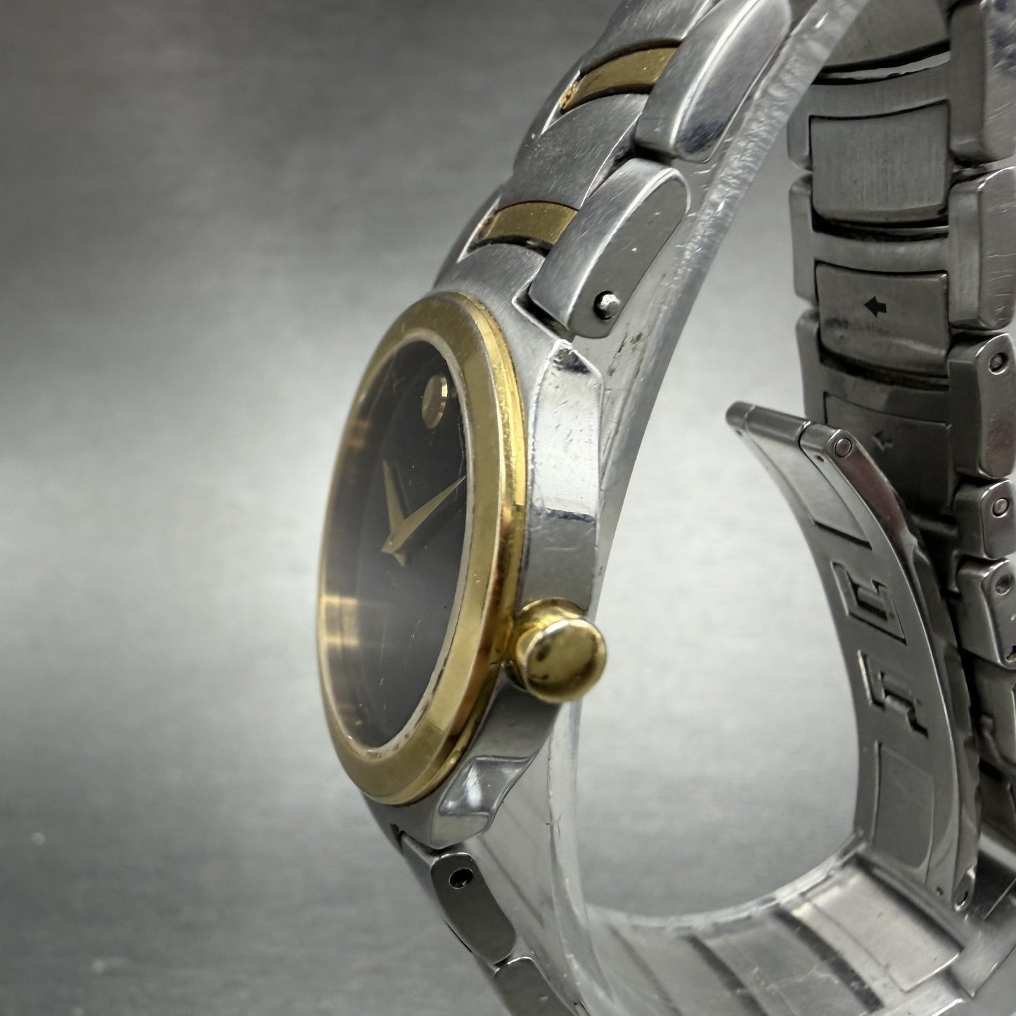 Movado Museum Watch Women 25mm Black Dial Two Tone Round 81 E4 21833 New battery2