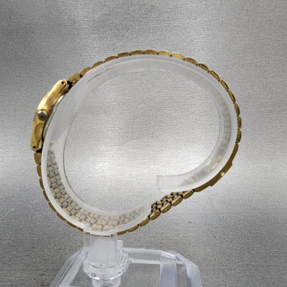 Seiko Watch Women 18mm White Dial Gold Tone Oval V4015109 New Battery VTG6
