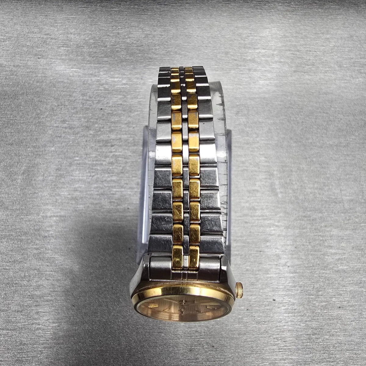 Seiko SQ Watch Women 23mm Gold Dial Two Tone Daydate Round 2A23-0029 New Battery4