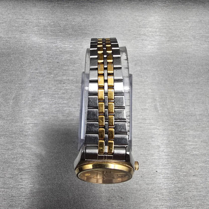 Seiko SQ Watch Women 23mm Gold Dial Two Tone Daydate Round 2A23-0029 New Battery4