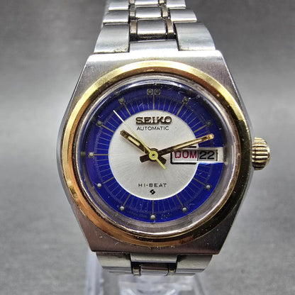 Seiko Automatic Watch Women 26mm Blue Dial TwoTone Daydate Round 2706-0199 PARTS0