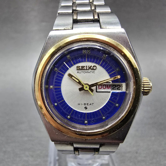 Seiko Automatic Watch Women 26mm Blue Dial TwoTone Daydate Round 2706-0199 PARTS0
