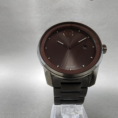 Movado Bold Verso Watch Men 42mm Black Dial Black Case Date Round 3600860 NewBat5