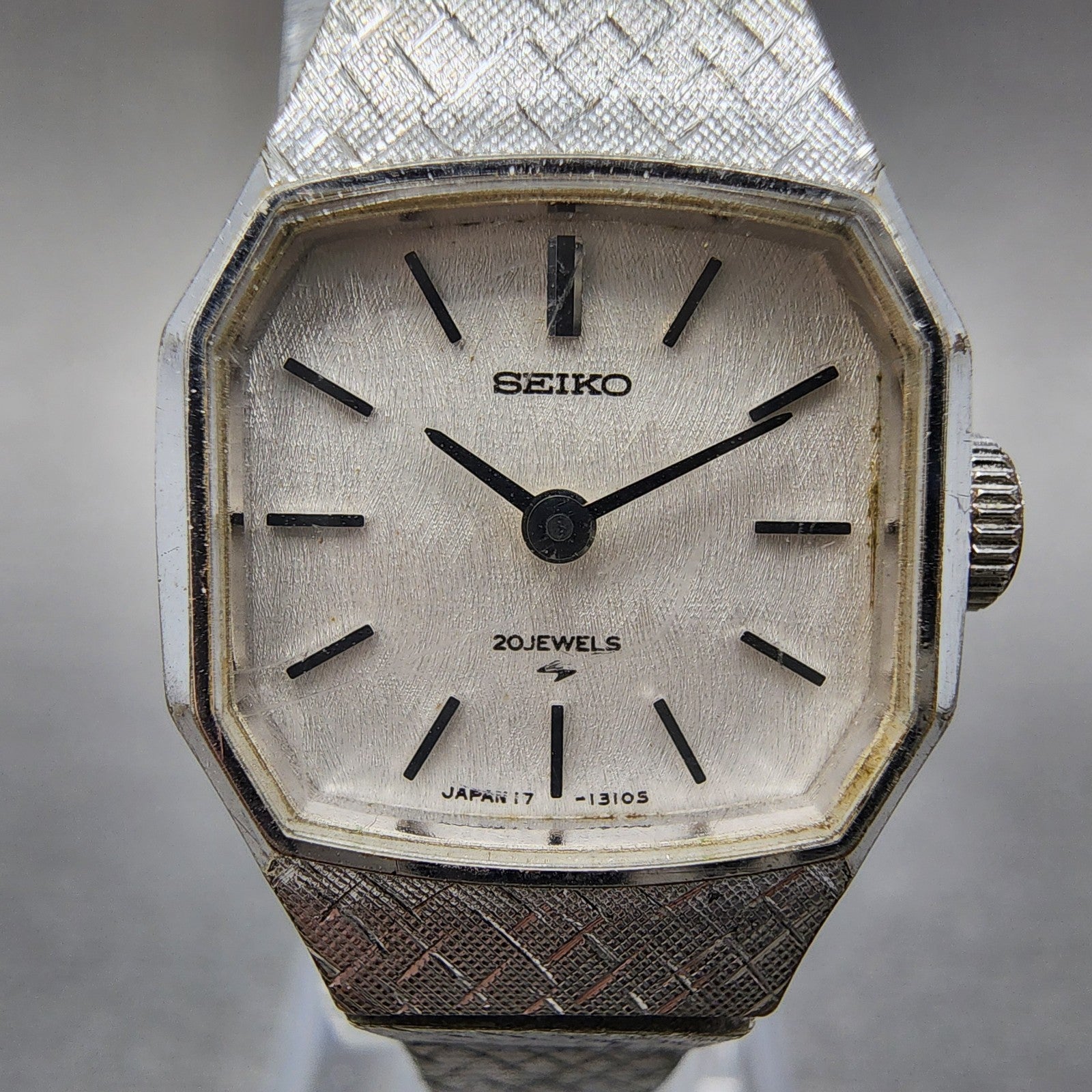 Seiko Watch Women 19mm Silver Dial Silver Tone Manual Octangon 173430 Runs1