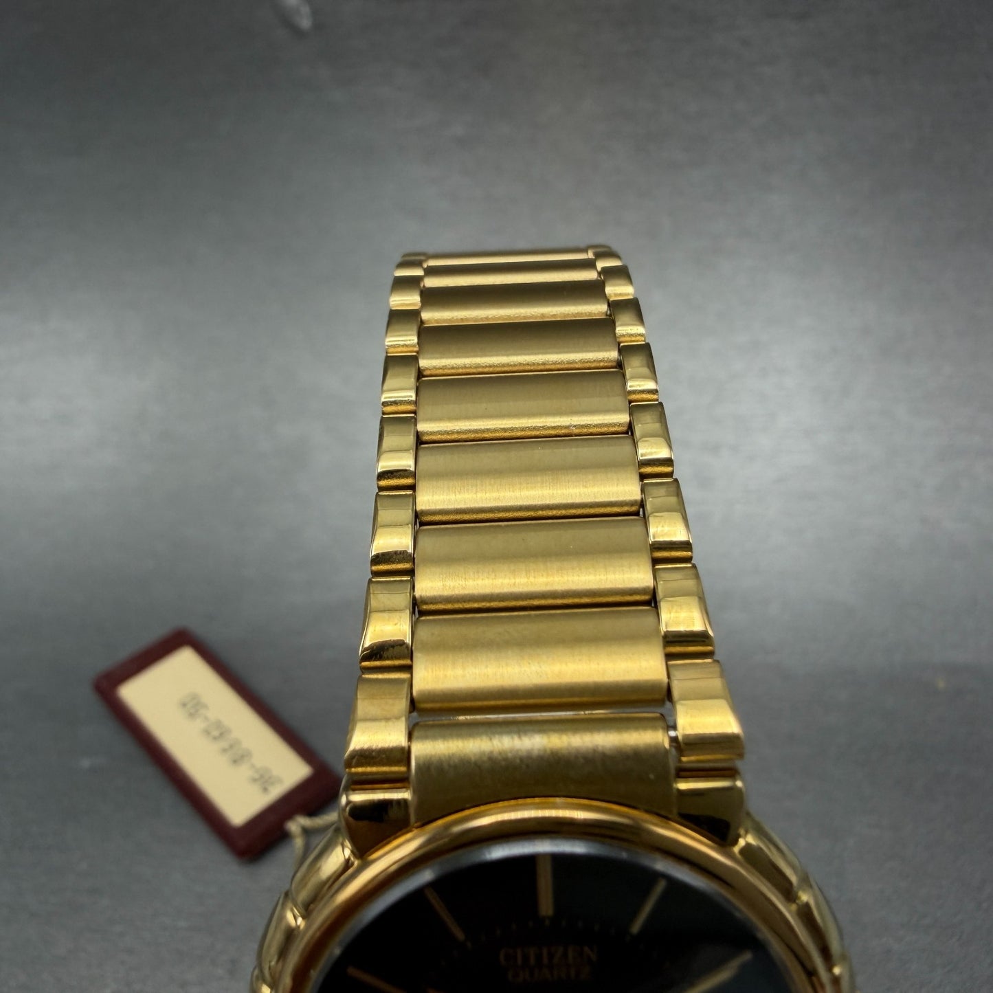 Citizen CQ Watch Unisex 30mm Black Dial Gold Tone Round 3620-364601 NewBat NOS4
