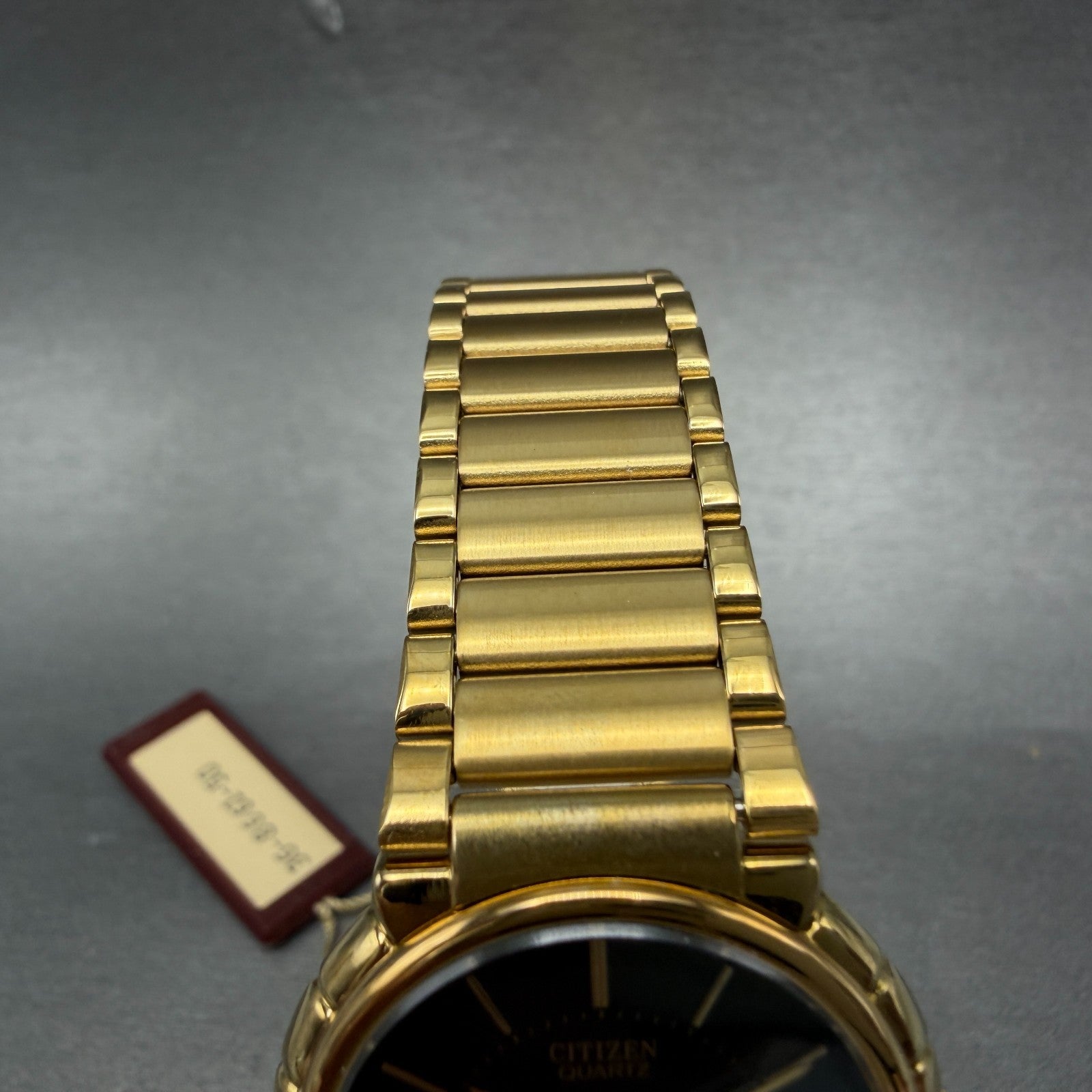 Citizen CQ Watch Unisex 30mm Black Dial Gold Tone Round 3620-364601 NewBat NOS4