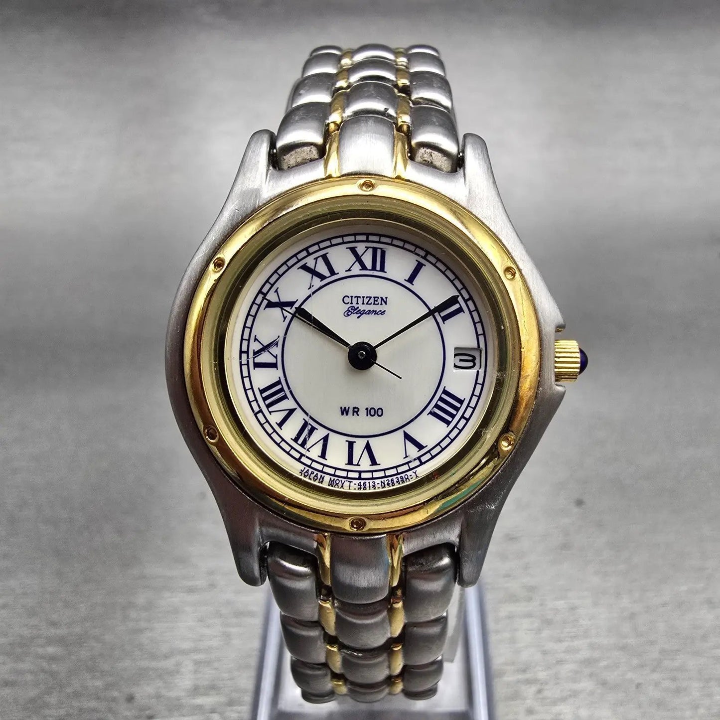 Citizen Elegance Watch Women 26mm White Dial Two Tone Date 4613-S41886 New Batt0