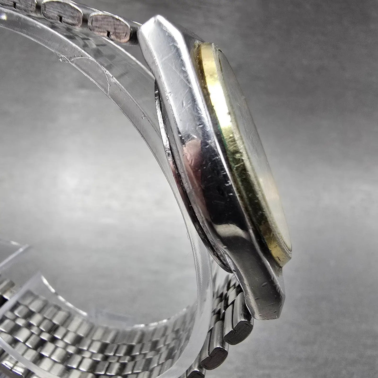 Seiko SQ Watch Men 31mm White Dial Two Tone Daydate Round 8C23-6020 PARTS4