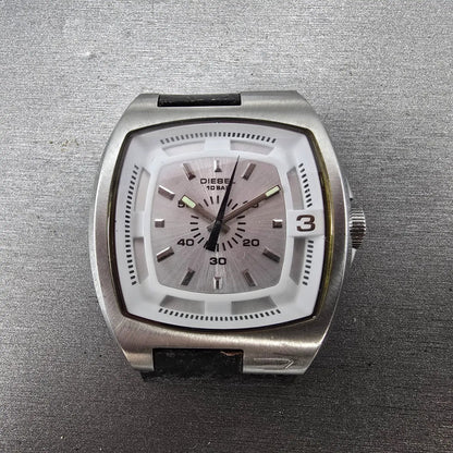 Diesel Watch Men 40mm Silver Dial Silver Tone Rectangle DZ-1100 PARTS0