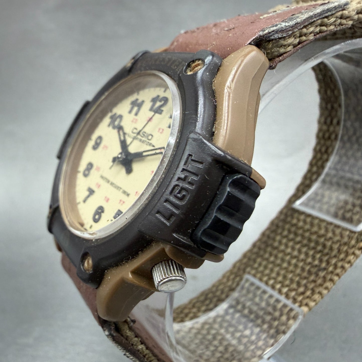 Casio FT-500W Watch Men 42mm Analog Digital Cream Dial Brown Case New Batt2