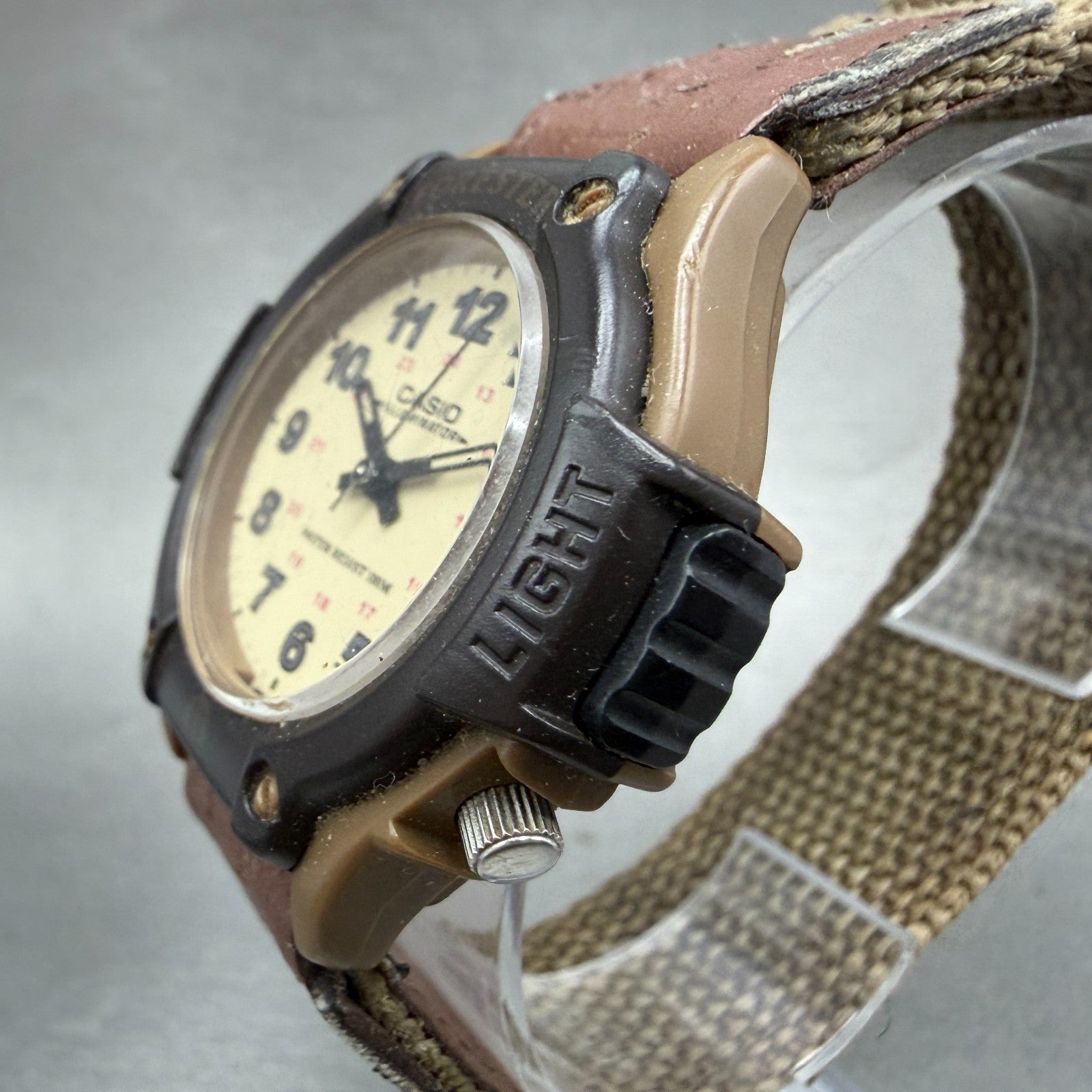 Casio FT-500W Watch Men 42mm Analog Digital Cream Dial Brown Case New Batt2