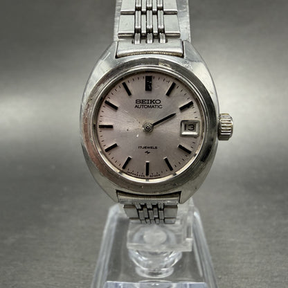 Seiko Automatic Watch Women 23mm Silver Dial Silver Tone Date 2205-0050 PARTS0