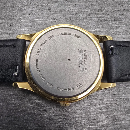 Lorus Mickey Mouse Watch Men 31mm White Dial Gold Tone Round V515-8000 New Batt10