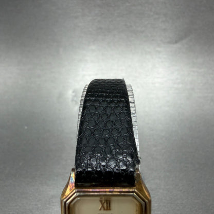 Seiko tank Watch Women 19mm Cream Dial Gold Tone Rectangle 1400-8030 New Battery4