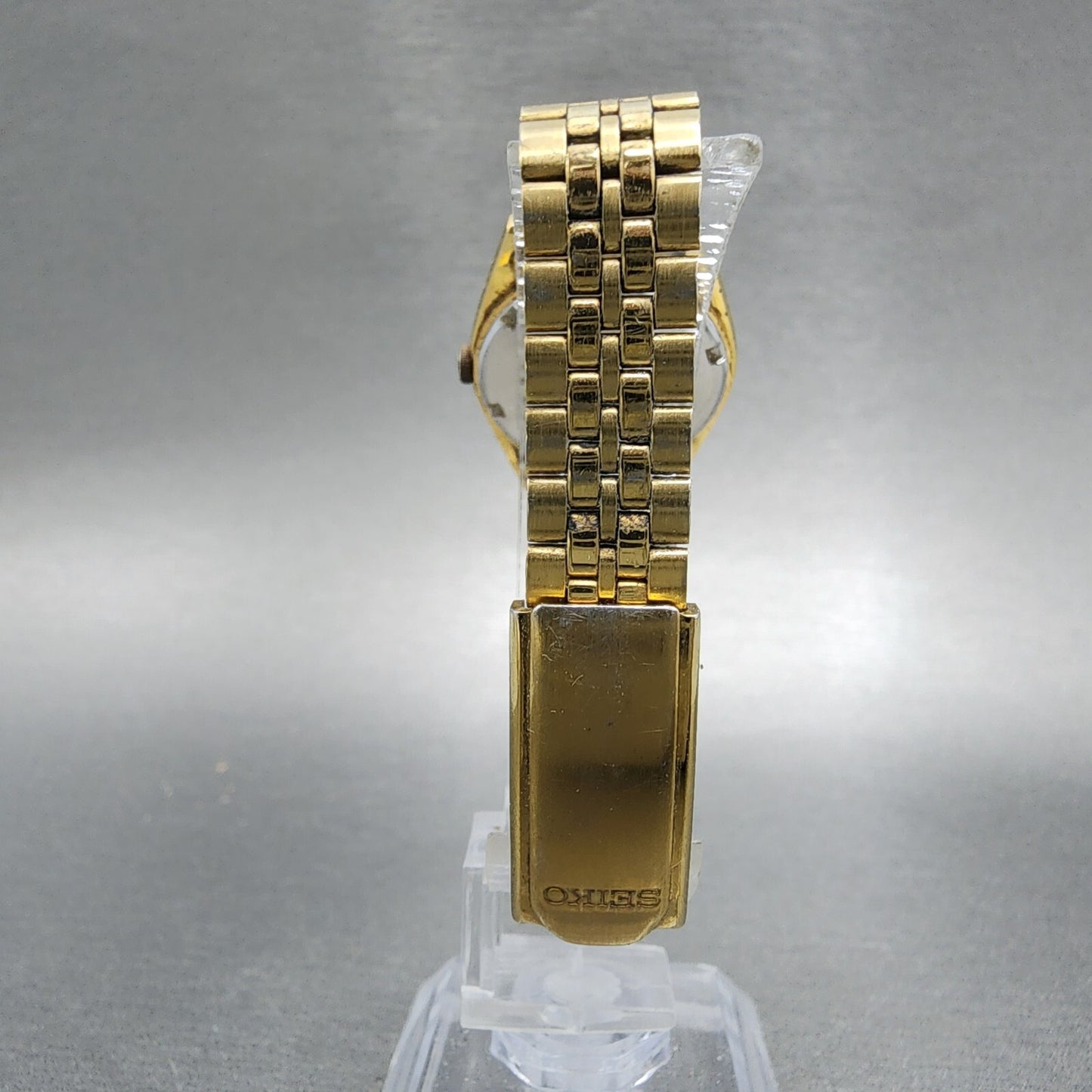 Seiko Watch Women 24mm White Dial Gold Tone Daydate Round 7N830011 New Battery7