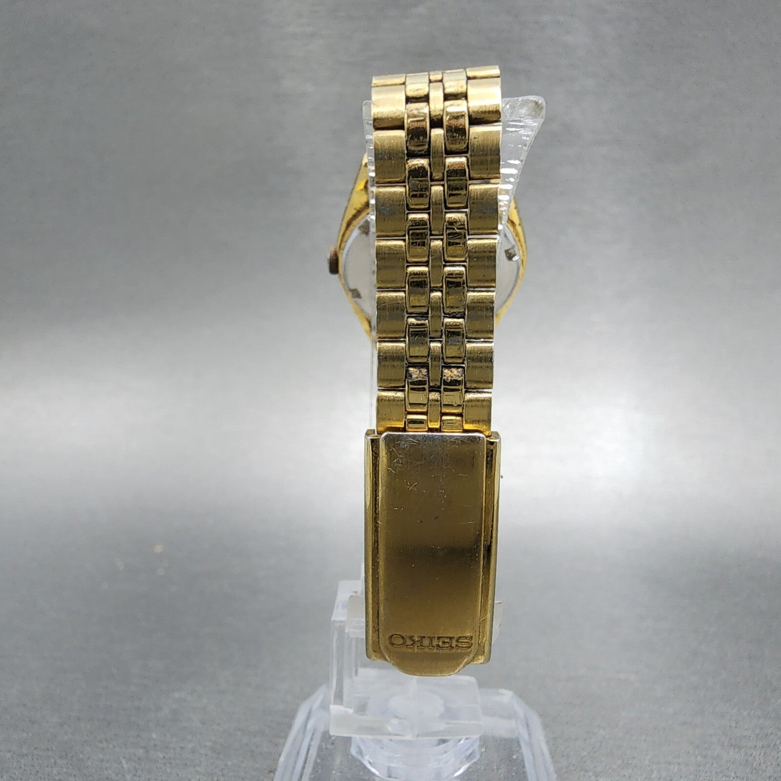 Seiko Watch Women 24mm White Dial Gold Tone Daydate Round 7N830011 New Battery7