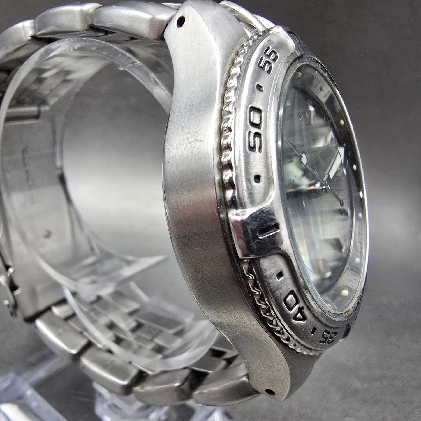 Fossil Blue Watch Men 40mm Red & Silver Dial Silver Tone AM-3614 New Battery3