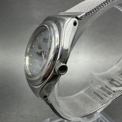 Swatch Irony Libertine Watch Women 24mm Silver Dial Steel Mesh Band New BatteryA2