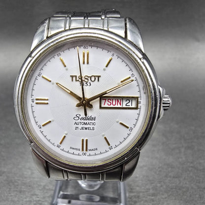 Tissot Seastar Automatic Watch Men 36mm White Dial Steel Daydate Round A660/760K0