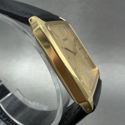 Seiko Tank Watch Men 25mm Champagne Dial Gold Tone 5P31-5330 New Battery3