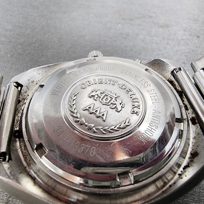 Orient AAA Deluxe Racer Watch Men 38mm Silver Dial Steel Daydate Automatic Runs9