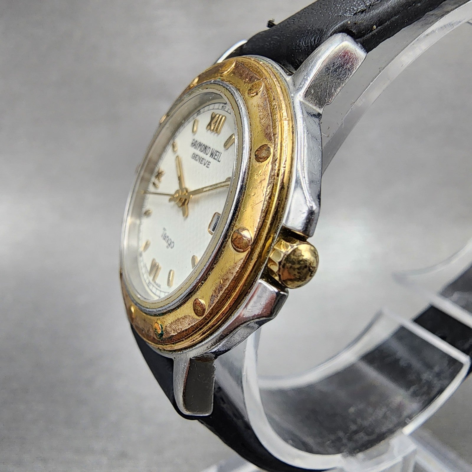 Raymond Weil Tango Watch Women 28mm White Dial Two Tone Date Round 5360 New Batt2