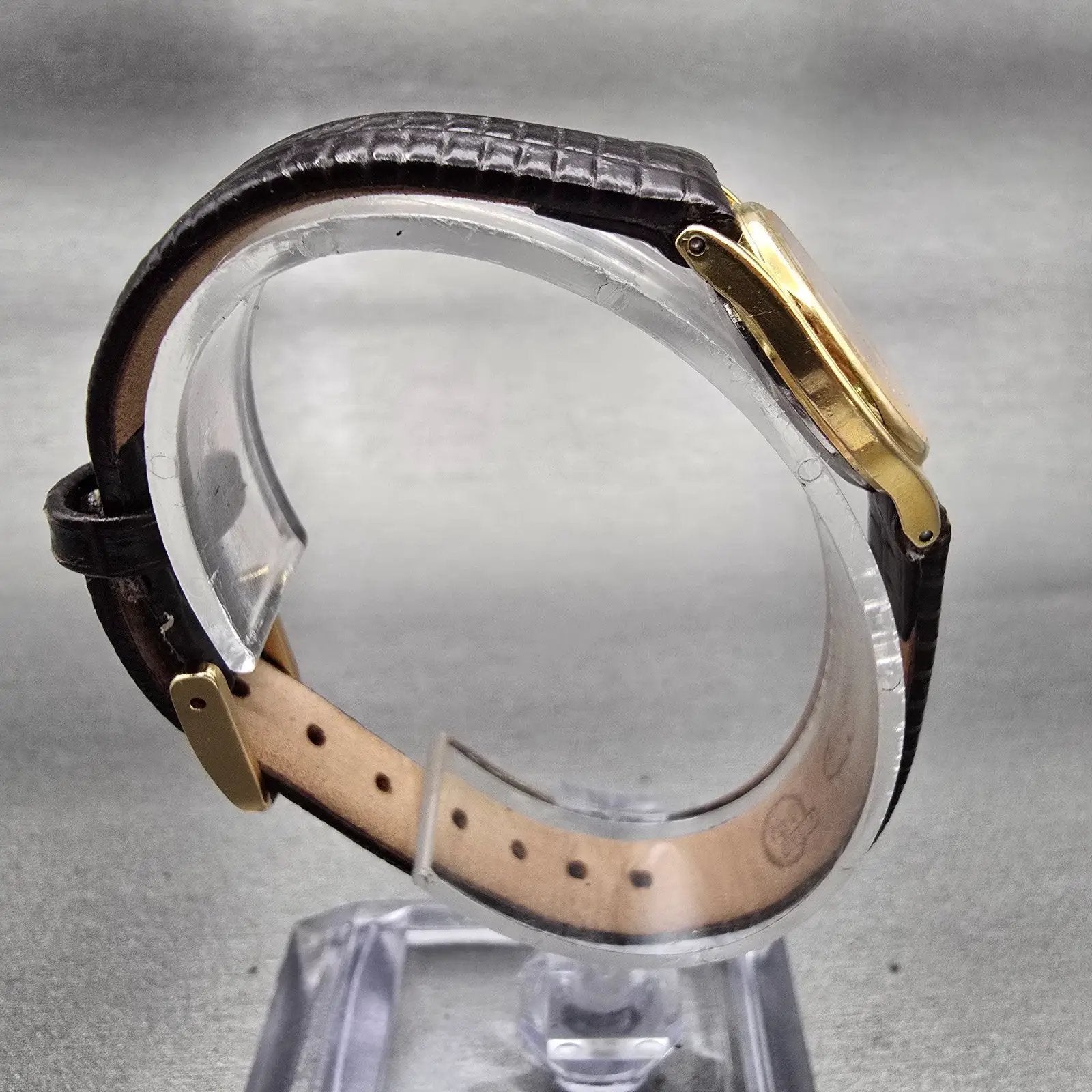 Seiko Watch Women 21mm Gold Dial Gold Tone Round 2C21-0029 New Battery VTG8