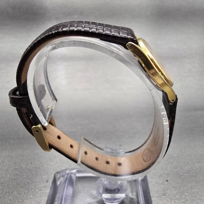 Seiko Watch Women 21mm Gold Dial Gold Tone Round 2C21-0029 New Battery VTG8