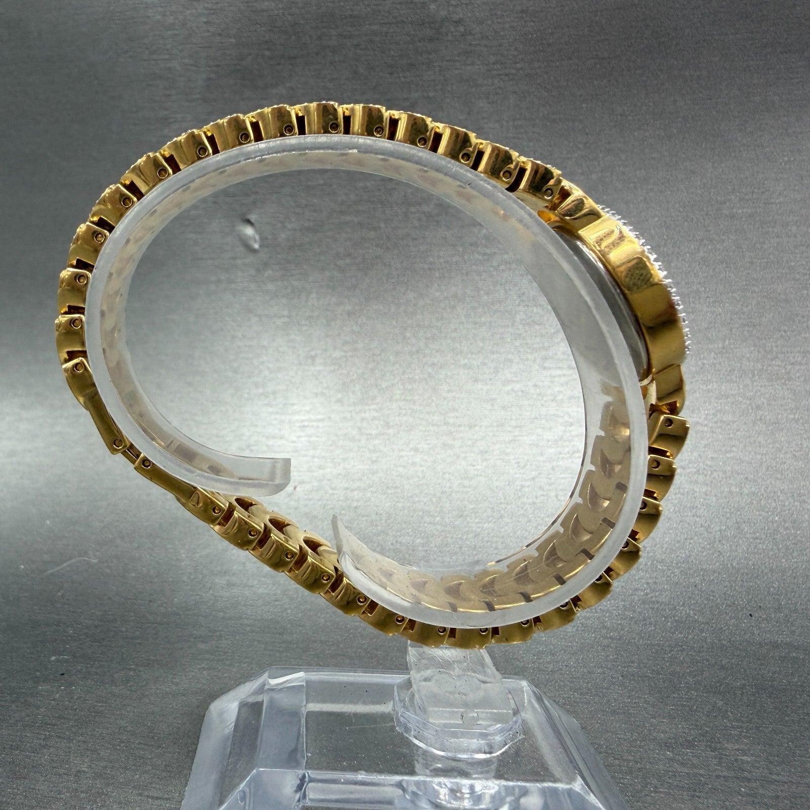 Wittnauer Watch Women 22mm MOP Dial Gold Tone Round Crystal Accents New Battery8