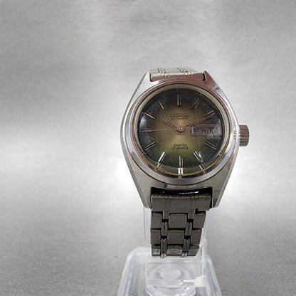 Citizen Automatic Watch Women 25mm Green Dial Steel Day date Round Runs VTG