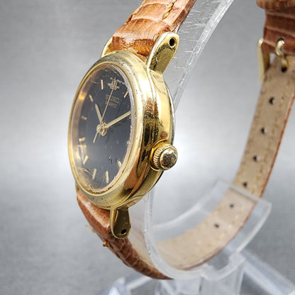 Seiko Watch Women 21mm Black Dial Gold Tone Round 1n010e20 New Battery2