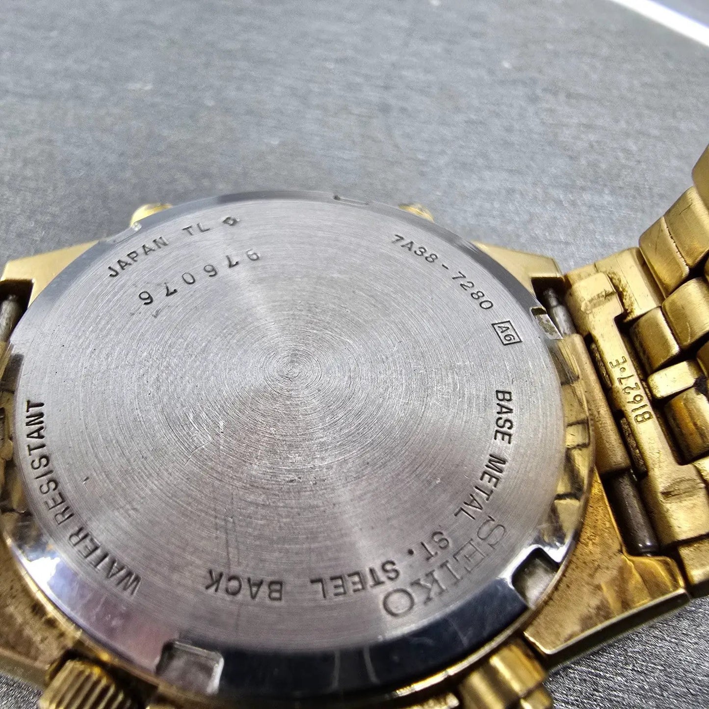 Seiko Chronograph Watch Men 38mm Cream Dial Gold Tone Daydate READ!! New Battery9