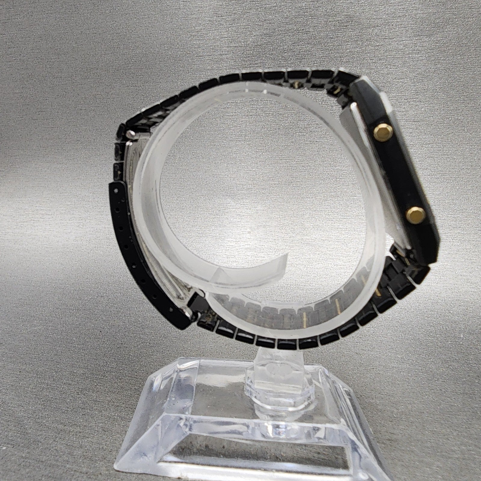 Seiko Digital Watch Men 29mm Black Dial Black Tone Analog Digital New Bat READ!!8