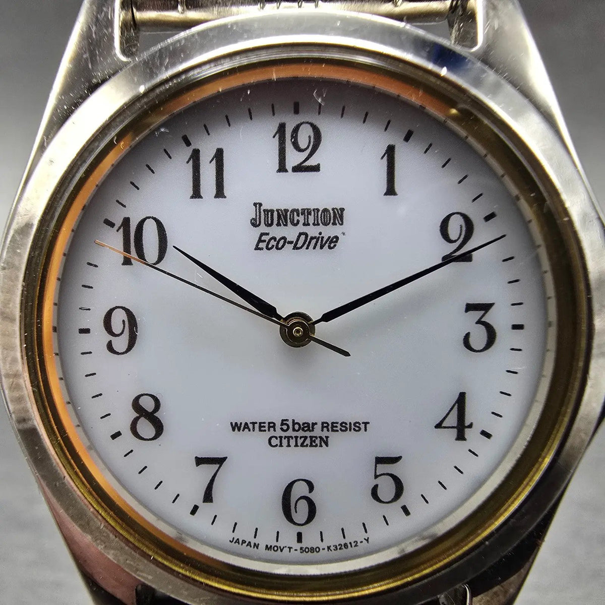 Citizen Eco-Drive Junction Watch Men 36mm White Dial Two Tone Round Runs JDM1