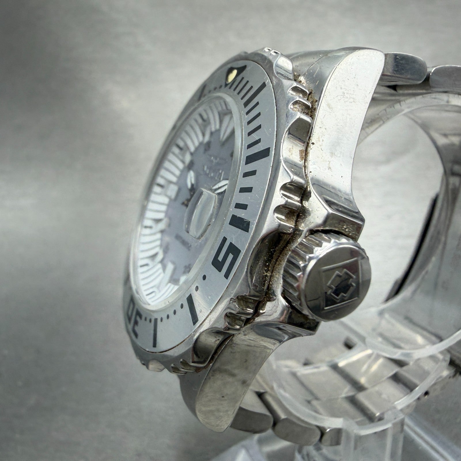 Invicta Automatic Dive Watch Men 45mm MOP Dial Silver Tone Date READ! 17722 Runs2