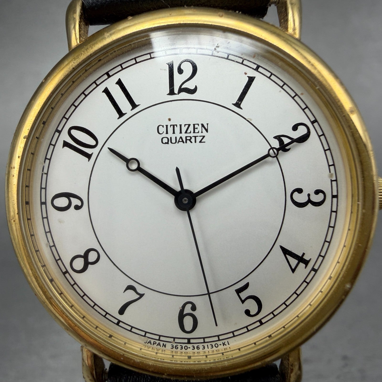 Citizen CQ Watch Men 32mm Silver Dial Gold Tone Round 3630-360788 New Battery1