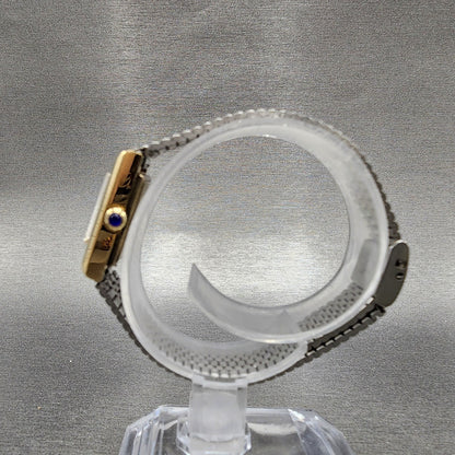 VTG Bulova Tank Watch Women 16mm White Dial Gold Tone Manual Wind Runs6